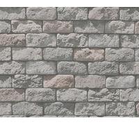 A.S. Création Papier peint Dekora Natur 6, gris anthracite, blanc de sécurité, gris beige, 10,05 m x 0,53 m, 958341, 95834-1