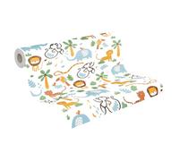 A.S. Création Papier peint en intissé - enfant jungle pour chambre d'enfant en couleurs jaune et vert - Papier peint pour diverses pièces - Tapisserie en 10,05 m x 0,53 m