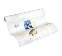 A.S. Création Papier Peint Enfant Little Stars Papier peint intissé 10.05 m x 0.53 m Crème Bleu Blanc Fabriqué en Allemagne par 358441 35844-1