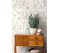 Livingwalls WTD 394293 Papier peint intissé Motif fleurs Blanc/vert 10,05 x 0,53 m pour 5,33 m²