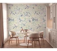 A.S. Création papier peint fleuri en bleu, vert, blanc - intissé de haute qualité floral 396921 - design peint sur 10,05m x 0,53m - Made in Germany