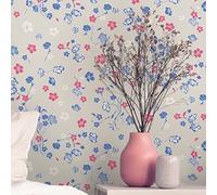 A.S. Création Papier peint floral beige bleu - Livingwalls House of Turnowsky 389073 - Papier peint floral non tissé - 10,05 m x 0,53 m fabriqué en Allemagne