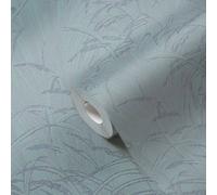 A.S. Creation | Papier peint floral | Papier peint intissé | Collection #Hygge | 386004 | Bleu | 10.05 x 0.53 m | Roseaux | Salon | Entrée | Bureau | Cuisine | Pièces à vivre