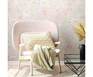 A.S. Création Papier peint floral romantique gris multicolore rose sans PVC - Papier peint 386364 - Papier peint floral - 10,05 m x 0,53 m - Fabriqué en Allemagne