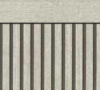 A.S. Création Vliestapete mit Wandpaneelmotiv & Sockelleiste 0,53 x 10,05 m - Grau, Schwarz - Tapete in realistischer Holzoptik Made in Germany - 399562