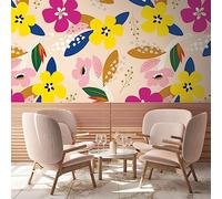 A.S. Création papier peint intissé à motif de fleurs en beige, jaune, rosé - papier peint décoratif 1,59 x 2,80 m Fresque murale XXL - 392091_1