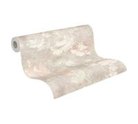 A.S. Création Papier peint intissé - Tapisserie papier peint florale en marron, rouge et crème - Papier peint pour différentes pièces - Papier peint mural de 10,05 m x 0,53 m