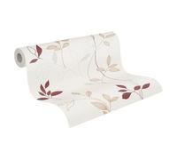 A.S. Création Papier peint intissé 249739 – 10,05x0,53 m, structure mate légère, crème/rouge florale