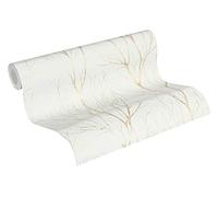 A.S. Création papier peint intissé à motif forêt en beige, crème, métallisé - papier peint décoratif 10,05 x 0,53 m Made in Germany - 372603