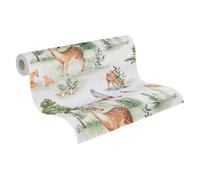 A.S. Création papier peint intissé à motif forêt en multicolore - papier peint animaux de la forêt 10,05 x 0,53 m - 771721