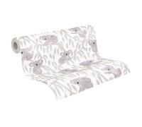 A.S. Création Papier peint pour chambre d'enfant Lilly & Luis papier peint intissé résistant à l'aspect d'un koala - 10,05 m x 0,53 m - beige, crème, vert - fabriqué en Allemagne - 771341