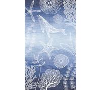 A.S. Création – Papier peint intissé Lilly & Luis – Animaux marins – Bleu/Blanc – 1,59×2,80 m