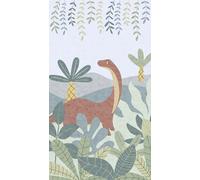 Livingwalls Papier peint intissé Lilly & Luis – motif dinosaure 1,59×2,80 m, bleu/multicolore/vert