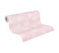 A.S. Création papier peint intissé à motif pour enfants en rosé, blanc - papier peint à cercles 10,05 x 0,53 m - 771392