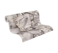 A.S. Création Papier peint intissé aspect marbre en gris, doré, métallisé - papier peint design avec effet métallisé 10,05 m x 0,53 m - 790791