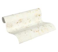 A.S. Création papier peint intissé aspect usé avec effet métallique en blanc, doré - papier peint style industriel 10,05 m x 0,53 m Made in Germany - 230775