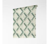 A.S. Création papier peint intissé avec logo Versace en vert, blanc - papier peint design luxueux 10,05 m x 0,70 m - 791332