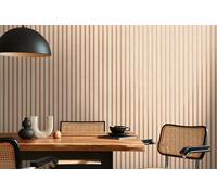 A.S. Création papier peint intissé avec motif lambris 0,53 x 10,05 m - Beige marron - Papier peint effet bois Made in Germany - 786652