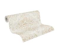 A.S. Création papier peint intissé avec ornements en beige, marron, métallisé - papier peint baroque avec motif damassé 10,05 m x 0,53 m - 339244