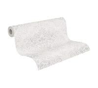 Livingwalls Papier peint à motif avec accents métalliques – Gris
