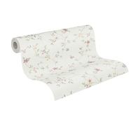 Livingwalls Papier peint intissé Tapisserie florale vert et crème 10,05 m x 0,53 m