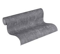 A.S. Création papier peint intissé Blooming papier peint uni - 10,05m x 0,53m - gris noir 230720 2307-20