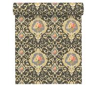 A.S. Création Papier peint intissé Chateau 5 - Avec ornements baroques - 10,05 x 0,53 m - Coloré noir métallisé - Fabriqué en Allemagne - 343916 34391-6