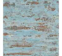 A.S. Création papier peint intissé effet rouille en bleu, marron, orange - papier peint style industriel 10,05 m x 0,53 m - 374153