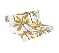 A.S. Création papier peint intissé Geo Nordic effet jungle palmier 10,05 m x 0,53 m blanc gris orange 375302 37530-2