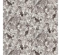 A.S. Création papier peint intissé Greenery papier peint effet jungle papier peint oiseau 10,05 m x 0,53 m gris blanc noir 372105 37210-5