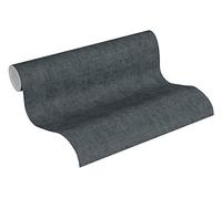 A.S. Création papier peint intissé Greenery papier peint uni 10,05 m x 0,53 m noir gris 373346 37334-6