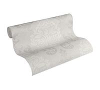 A.S. Création Papier peint intissé - Papier peint baroque en crème, argent et beige - Tapisserie pour différents espaces - Papier peint adhésif en 10,05 m x 0,53 m