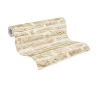 A.S. Création Papier peint intissé - Papier peint pierre en beige et crème - pour différentes pièces - 10,05 m x 0,53 m