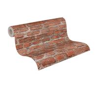 A.S. Création Papier peint intissé - Papier peint pierre en rouge, gris et multicolore - Papier peint pour différentes pièces - Papier peint de 10,05 m x 0,53 m