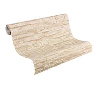 Livingwalls Papier peint intissé Pierre beige et crème 10,05 m x 0,53 m