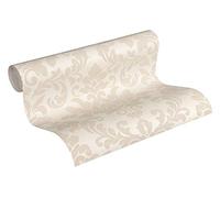 Livingwalls papier peint intissé Trendwall papier peint baroque papier peint effet pailleté 10,05 m x 0,53 m beige crème métallisé 372703 37270-3