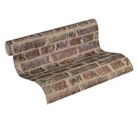 A.S. Création papier peint intissé Trendwall papier peint brique 10,05 m x 0,53 m beige marron rouge 371611 37161-1