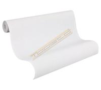 Livingwalls Papier peint intissé 249425 - structure textile blanc/gris 10,05 m x 0,53 m