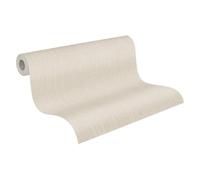 A.S. Création papier peint intissé uni en crème, gris - papier peint en relief 10,05 x 0,53 m - 395511
