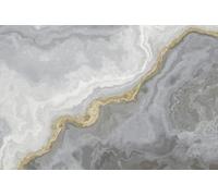 A.S. Création Papier peint Marble 3,75 m x 2,50 m - WALLLOVE papier peint marbre en gris, or y compris colle - DD129568