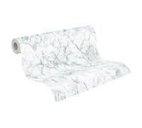A.S. Création Papier Peint Marbre Elements Papier peint intissé 10.05 m x 0.53 m Blanc Gris Fabriqué en Allemagne 361572 36157-2