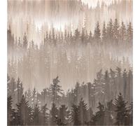 Papier Peint Avec Motif De Forêt Évoqué - Marron, Beige, Crème