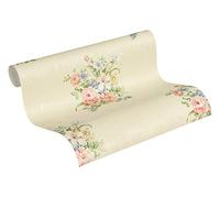 A.S. Création Papier peint non tissé Romantico - Motif roses romantiques - 10,05 x 0,53 m - Fabriqué en Allemagne - 372251 37225-1
