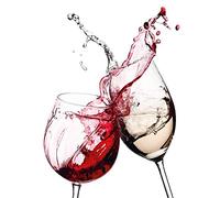 A.S. Création Papier peint Papier peint Verres à vin en rouge, blanc et gris - Papier peint mural pour différentes pièces - tableau mural XXL 192 x 260 cm