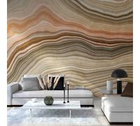 Livingwalls WTD 382291 Papier peint photo intissé Motif marbre Beige/orange 3,71 x 2,80 m