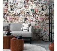 Livingwalls 398481 Papier peint photo intissé avec inscription en gris, beige, multicolore - 3,71 m x 2,80 m - Fabriqué en Allemagne