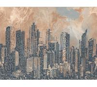 Livingwalls Papier peint photo Motif horizons Orange 2,80 m x 3,71 m