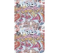 A.S. Création Papier peint pour chambre d'enfant Lilly & Luis - Papier peint intissé résistant à l'aspect graffiti - 1,59 m x 2,80 m - Multicolore - Fabriqué en Allemagne - 770631