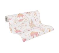 A.S. Création papier peint pour chambre d'enfant Lilly & Luis - papier peint intissé résistant à l'aspect princesse - 10,05 m x 0,53 m - beige, crème, rose - fabriqué en Allemagne - 771301