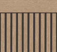 A.S. Création Papier peint Soubassement Tasseau Bois chêne foncé marron noir 397444 - Panneaux acoustiques - Panneau de socle scandinave aspect paysage - 5,00m x 1,06m - Fabriqué en Allemagne